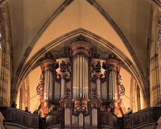Auf der Empore: Die Dubois-Orgel. Foto: Elke Wickerath
